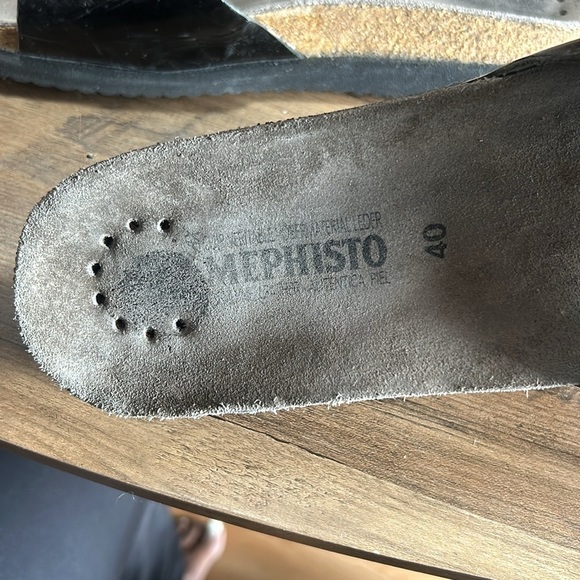 Mephisto Sandals black Leather Size 40 - Picture 5 of 5